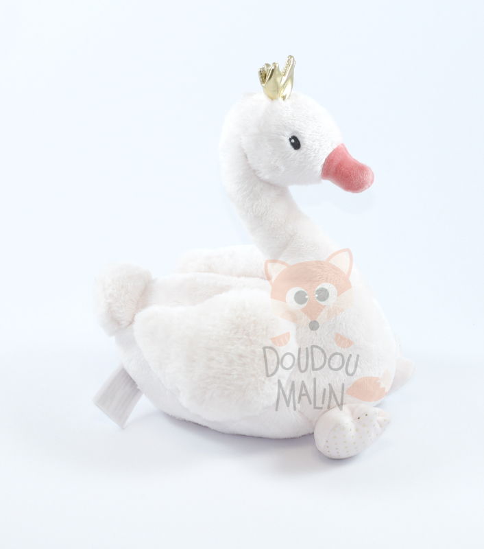  peluche cygne rose 25 cm 